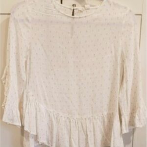 Elegant White Ruffle Blouse